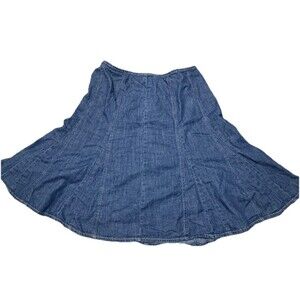 Liz Claiborne Size 10 Midi Blue Denim Tulip Style Skirt w/ Side Zipper